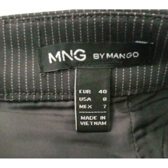MNG Mango Skirt Size 8 Black White Pinstripe Pencil Straight Career New - Picture 9 of 11